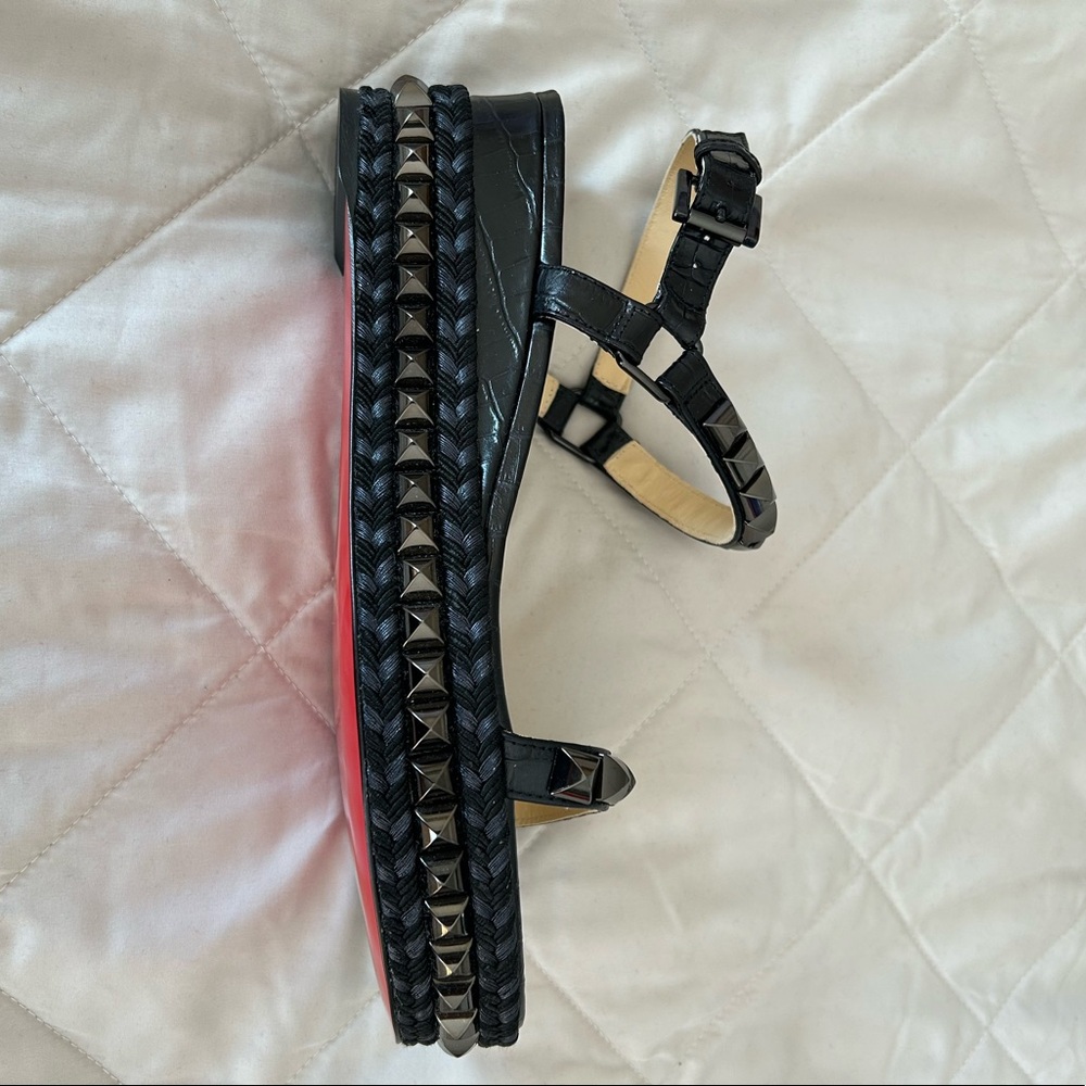 Christian Louboutin Cataclou 60mm black studded wedge - Picture 3 of 3